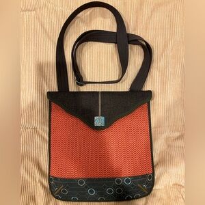 Tangerine Messenger Bag | Material Things by Janet C | Women’s Crossbody Bag EUC